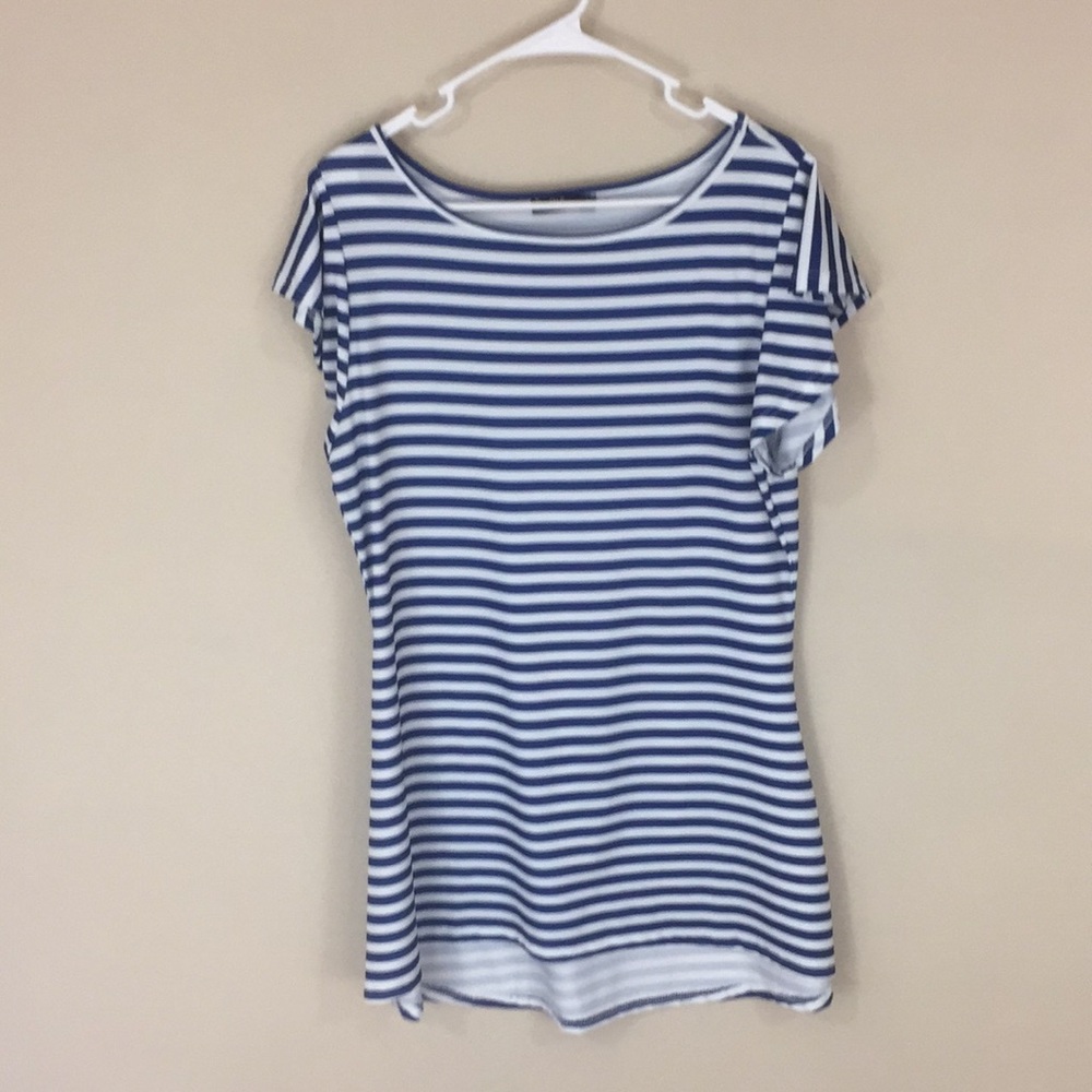 Lily by Firmiana Blue and White Stripe Top Tunic Size Large